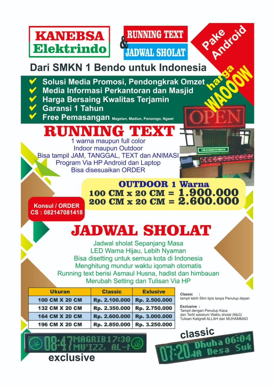 Produksi Aneka Running Text Sebagai Sarana Membentuk Jiwa Wira Usaha Peserta Didik Smk Negeri 1 Bendo Magetan