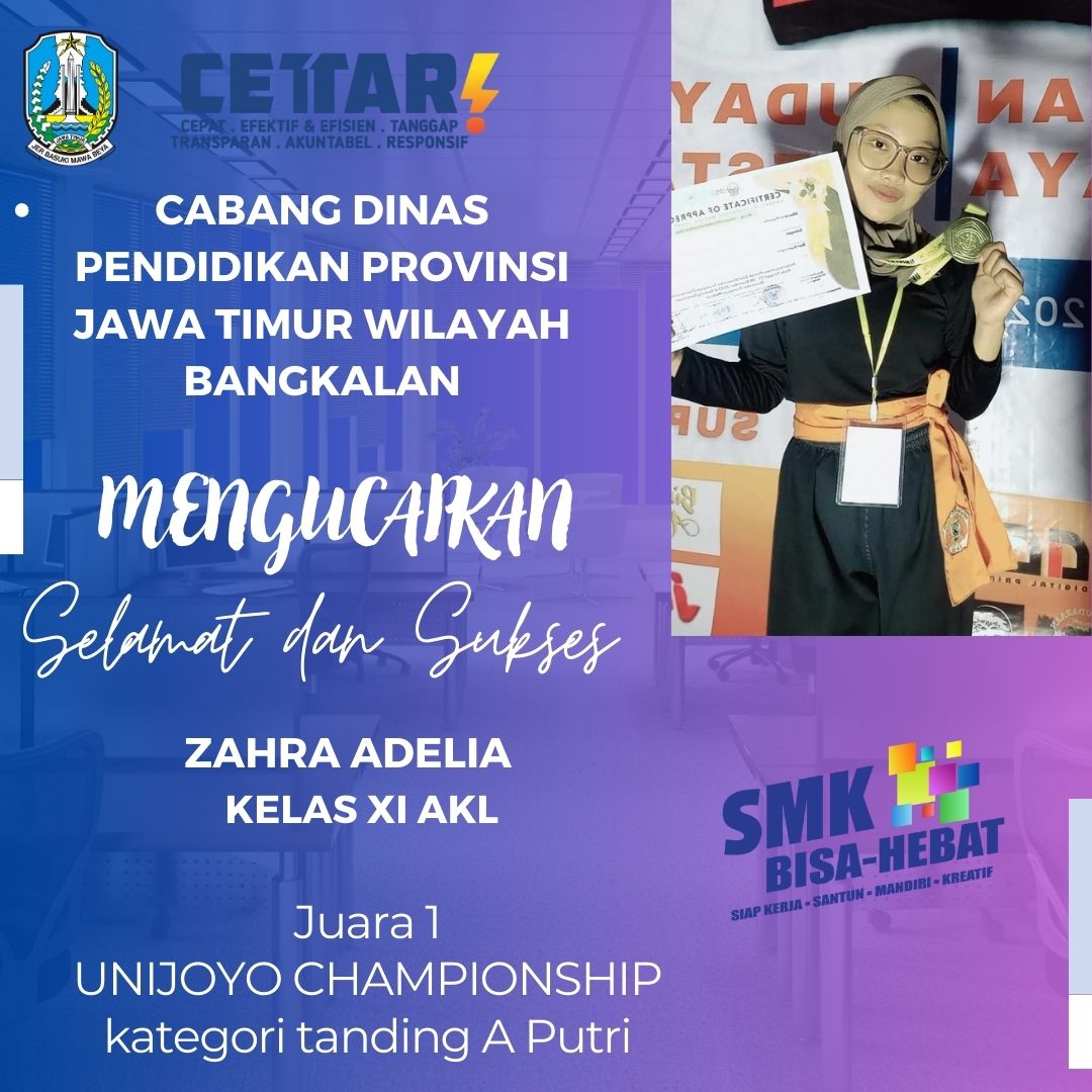 JUARA 1 UNIJOYO CHAMPIONSHIP CABOR SILAT KATEGORI TANDING KELAS A PUTRI