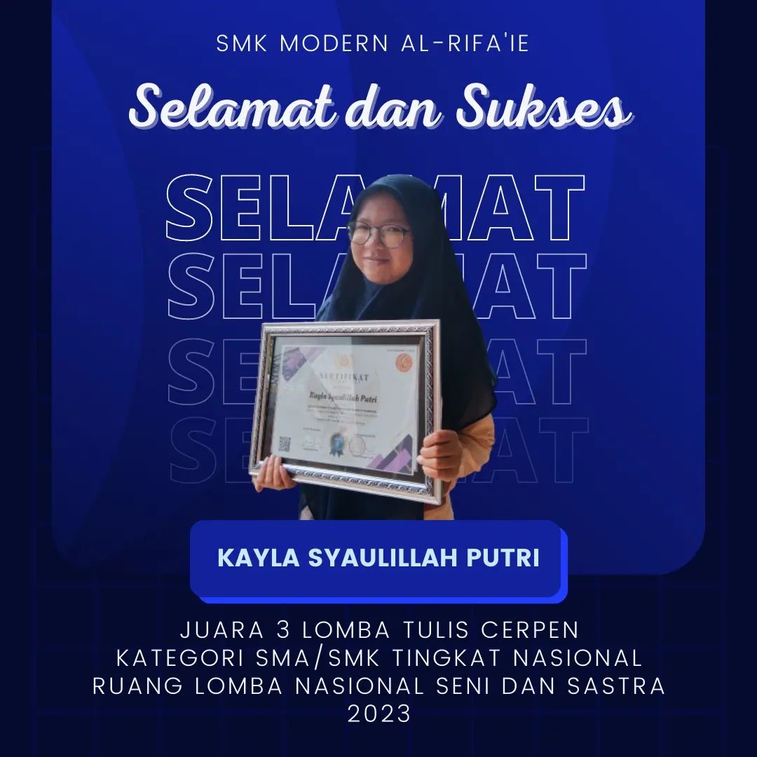 Juara 3 Lomba Tulis Cerpen Ruang Lomba Nasional Seni dan Sastra