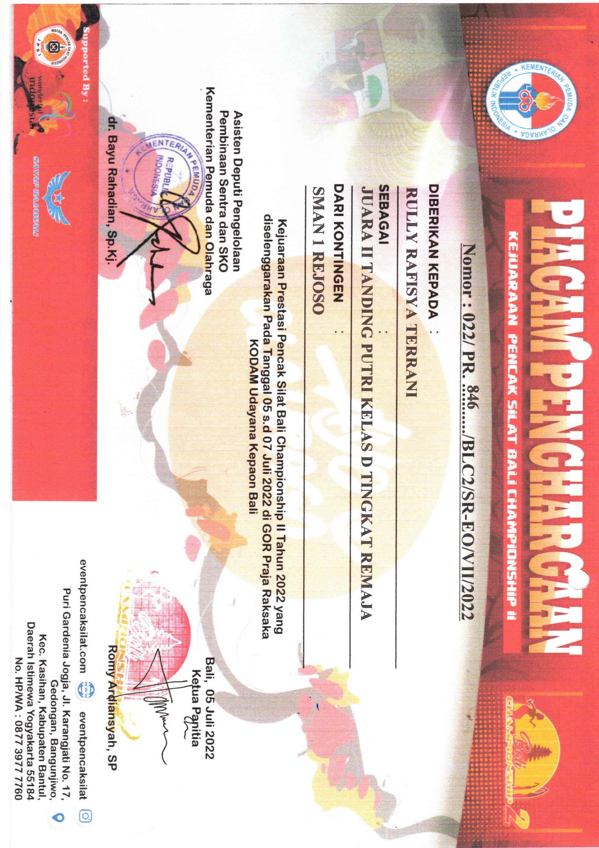 KEJUARAAN PENCAK SILAT BALI CHAMPIONSHIP II