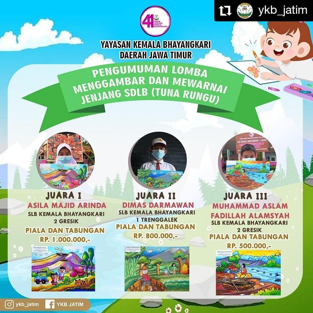 Lomba Menggambar dan Mewarnai tingkat SDLB dalam rangka HUT ke 41 Yayasan Kemala Bhayangkari se Daerah Jawa Timur