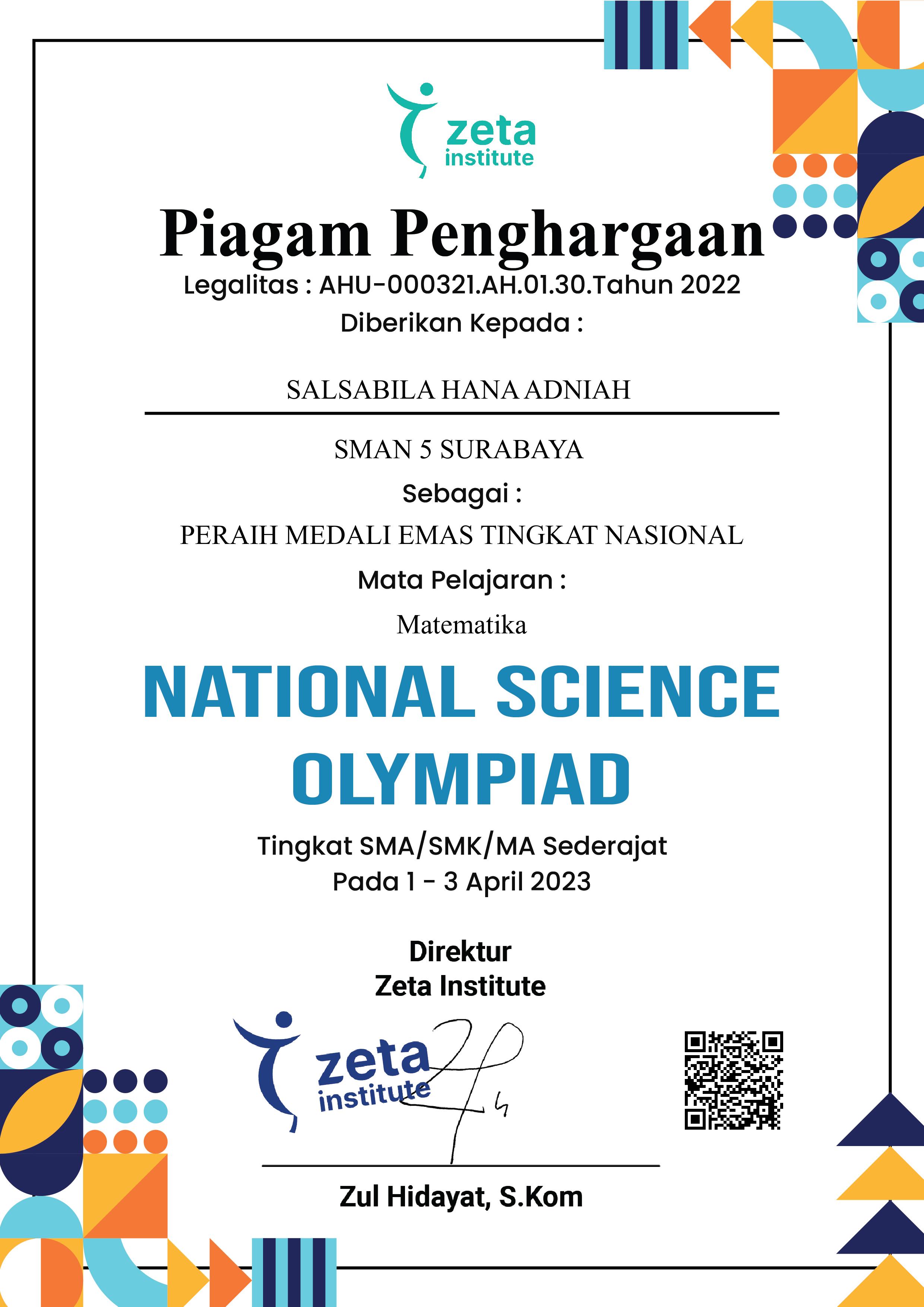 National Science Olympiad Matematika Tingkat SMA/SMK/MA sederajat