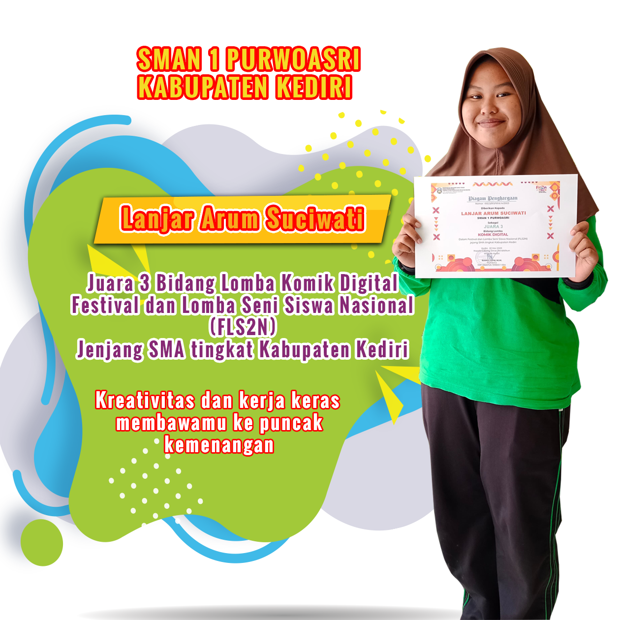 Juara III Bidang Lomba Komik Digital Festifal dan Lomba Seni Siswa Nasional (FLS2N)