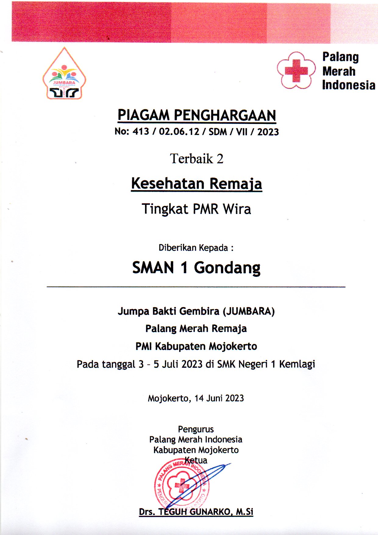 Jumpa Bhakti Gembira (Jumbara) Palang Merah Remaja Kesehatan Remaja