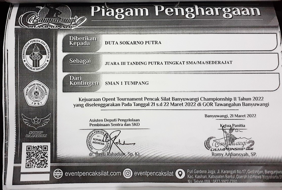 JUARA 3 TANDING PUTRA PENCAK SILAT