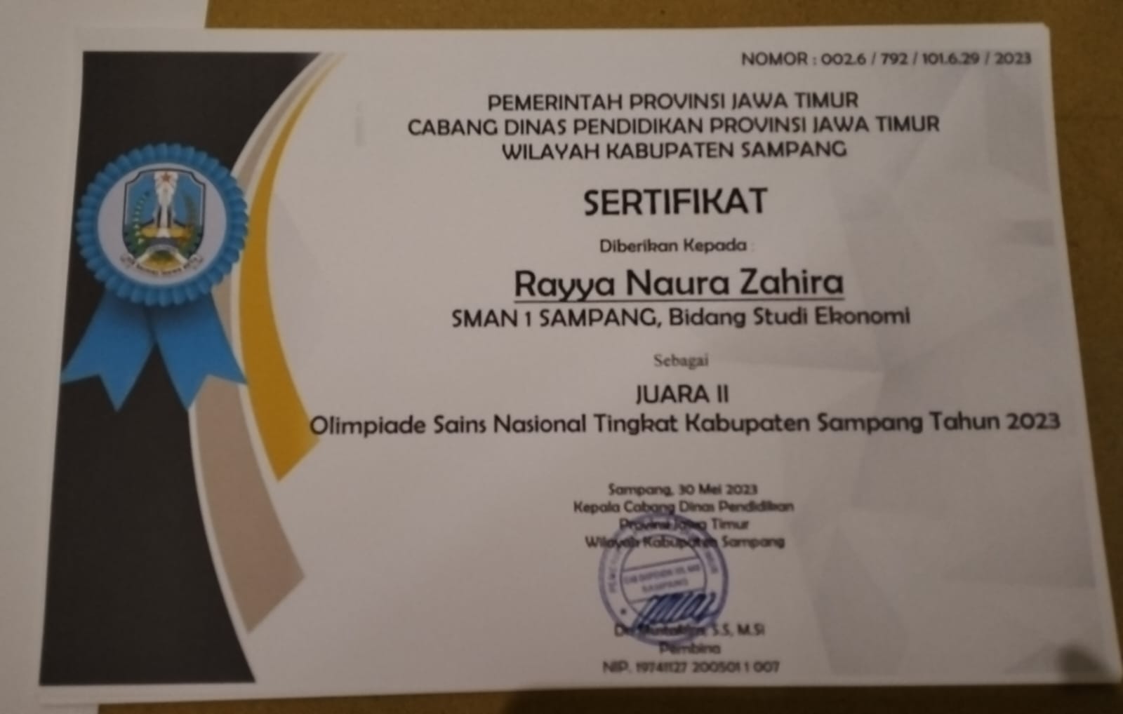 Olimpiade Sains Nasional Tingkat Kabupaten Sampang 2023 Bidang Studi Ekonomi 