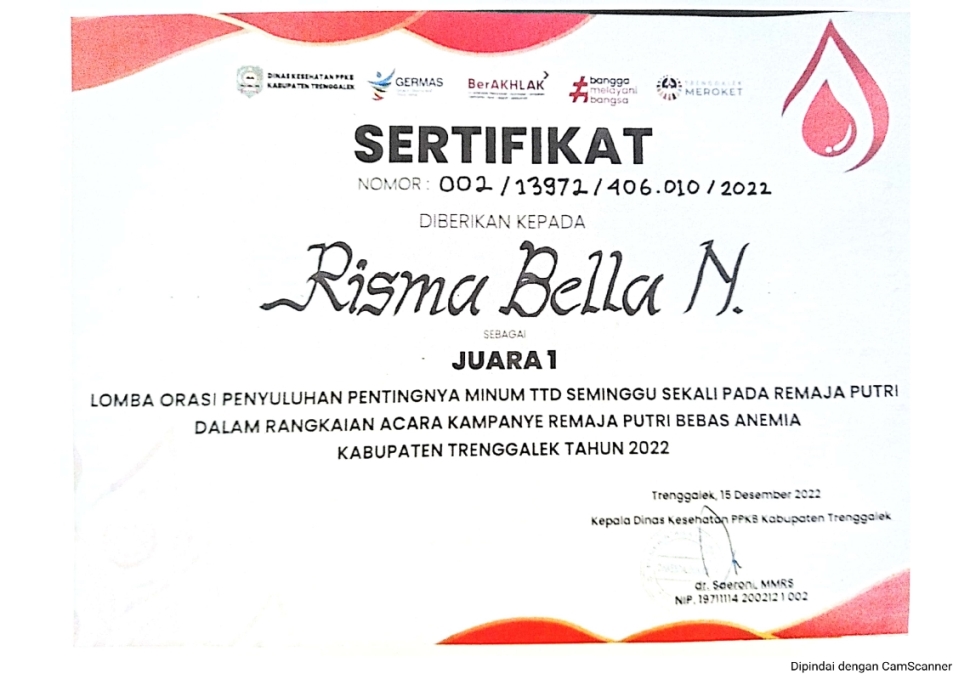 Lomba Orasi : Penyuluhan TTD Pada Remaja Putri