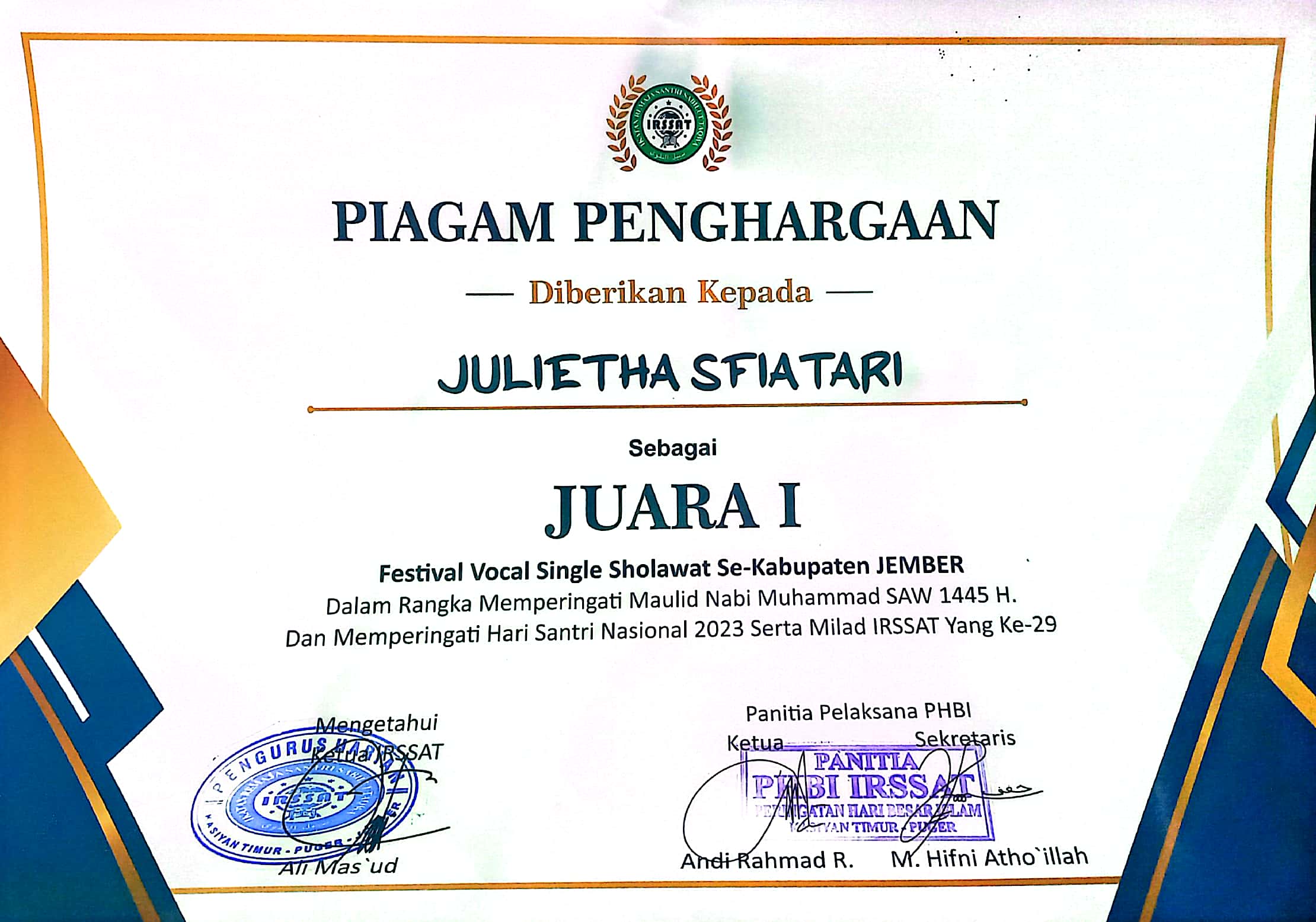 Festival Vocal Single Sholawat Se-Kabupaten Jember