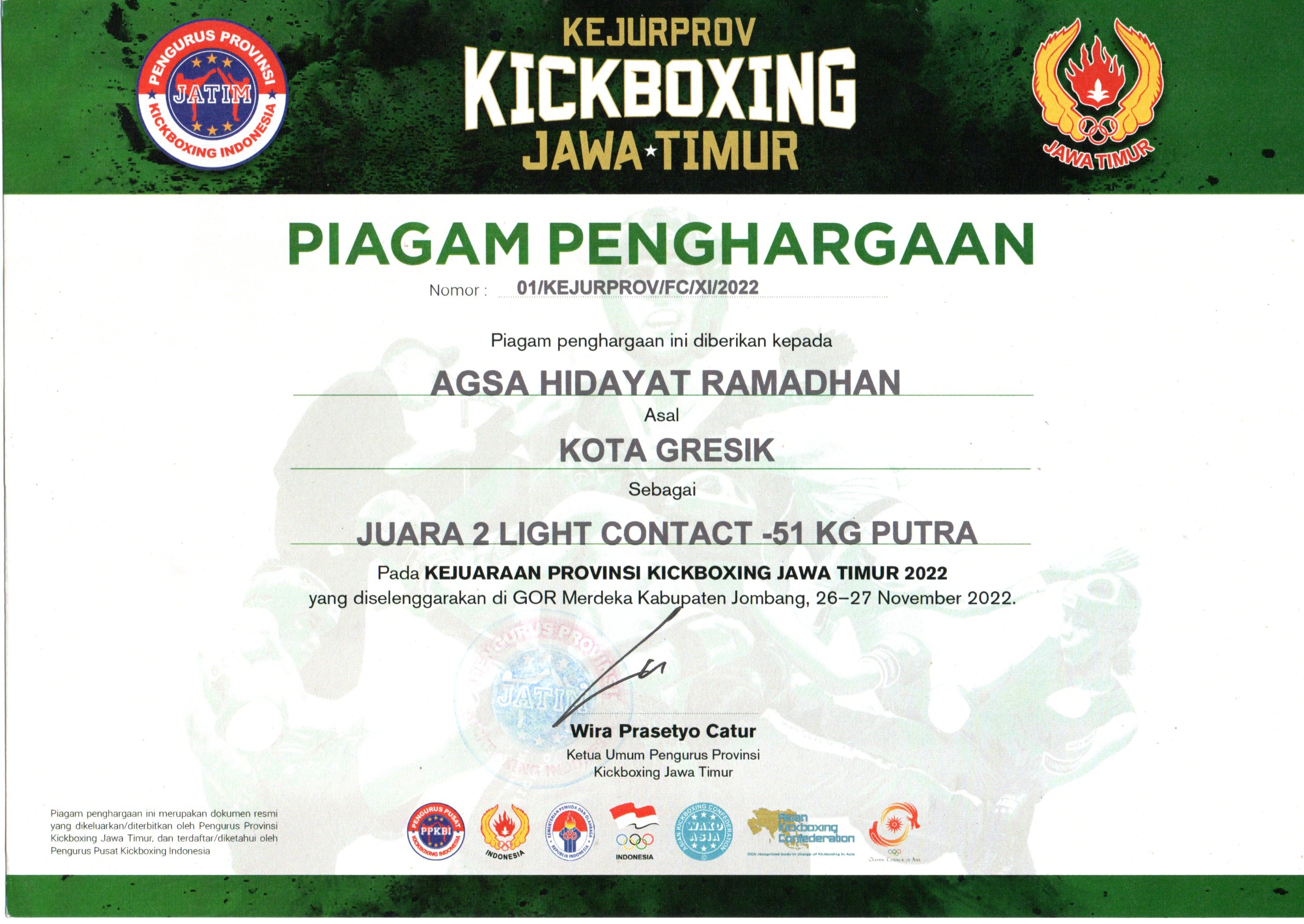 KEJUARAAN PROVINSI KICKBOXING JAWA TIMUR 2022