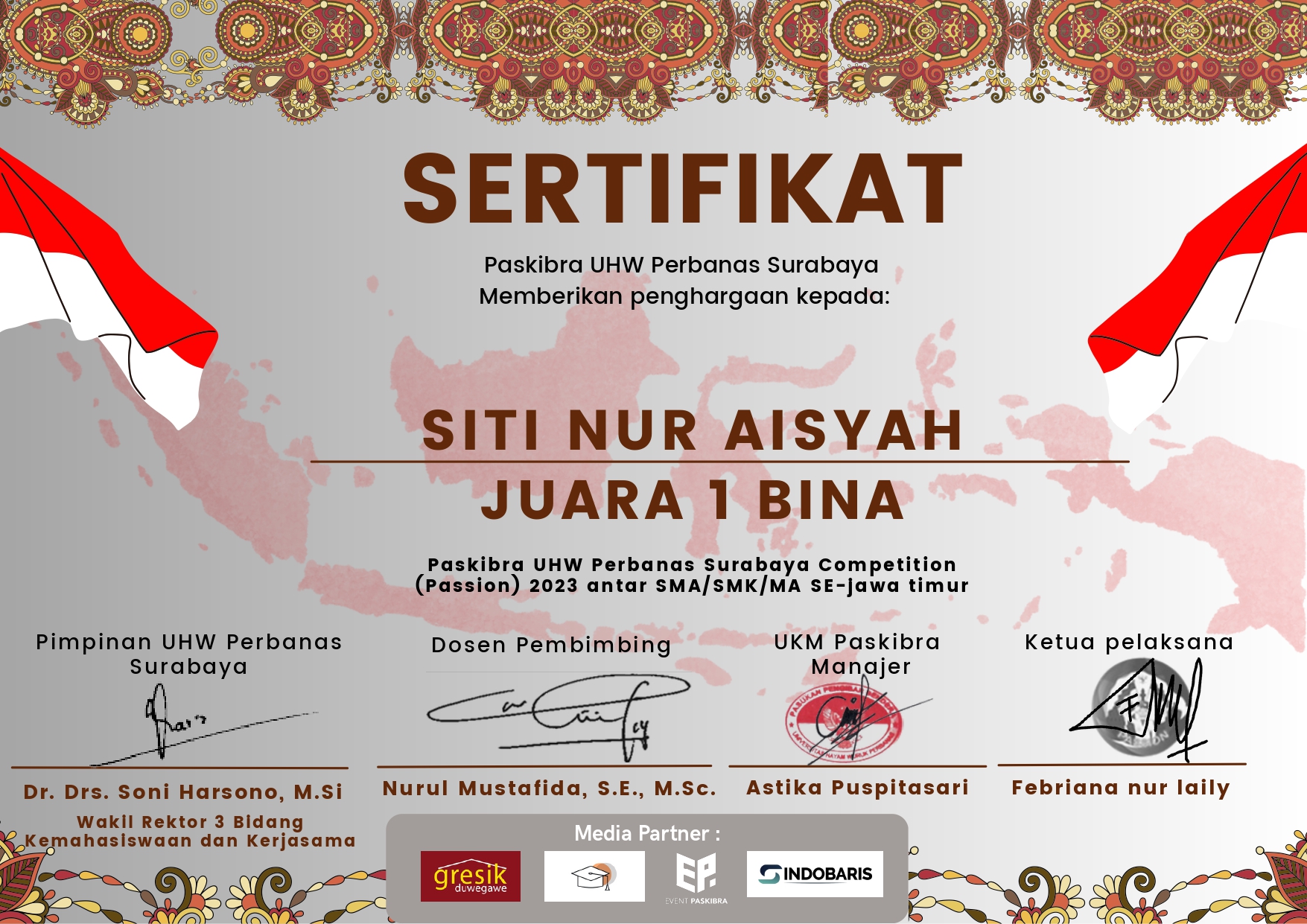 Paskibra UHW Perbanas Surabaya Competition (Passion) 2023 antar SMA/SMK/MA  