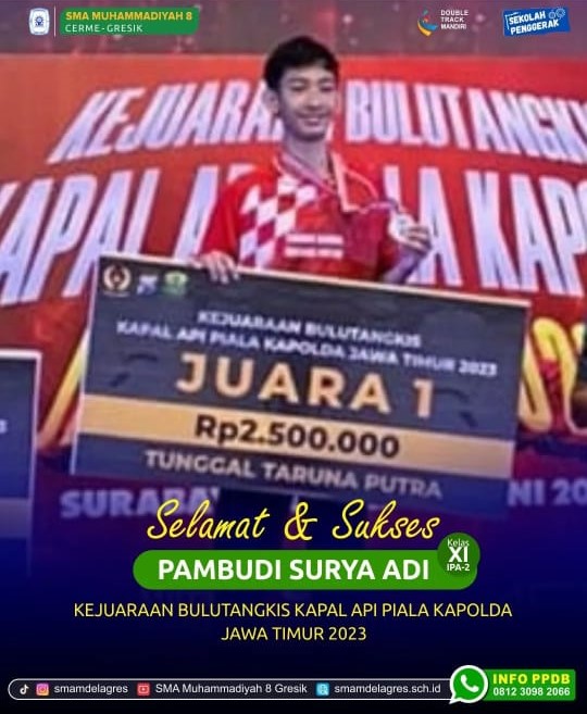 JUARA 1 KEJUARAAN BULUTANGKIS KAPAL API PIALA KAPOLDA JAWA TIMUR 2023