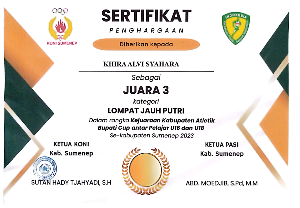 Kejuaraan Kabupaten Atletik Bupati Cup antar Pelajar U16 dan U18 TINGKAT KABUPATEN 