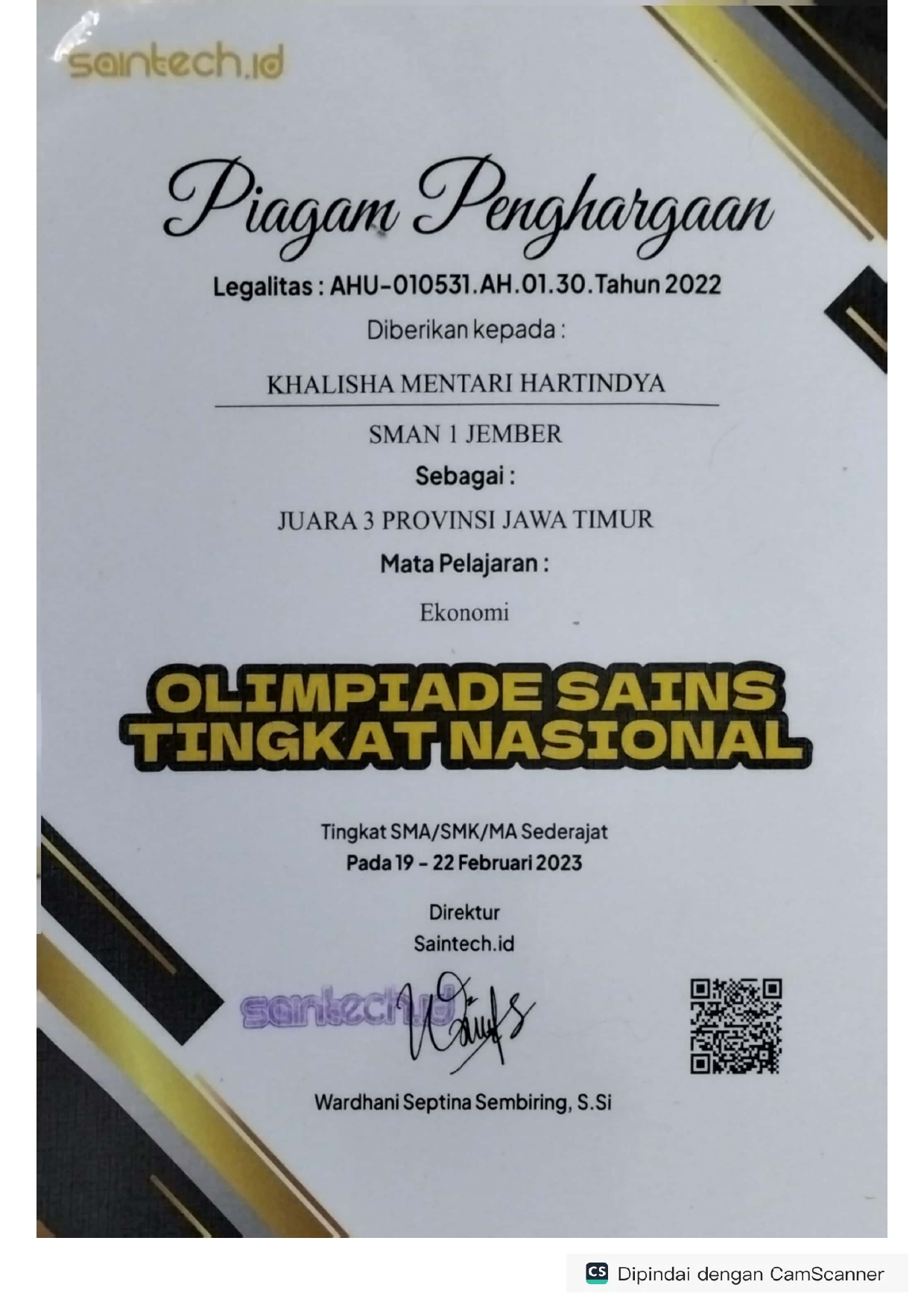 Olimpiade Sains Tingkat Nasional (OSTN) 2023 Bidang Ekonomi