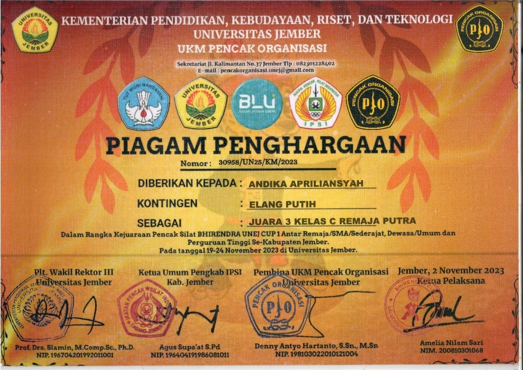 Kejuaraan Pencak Silat BHRINDRA UNEJ CUP 1