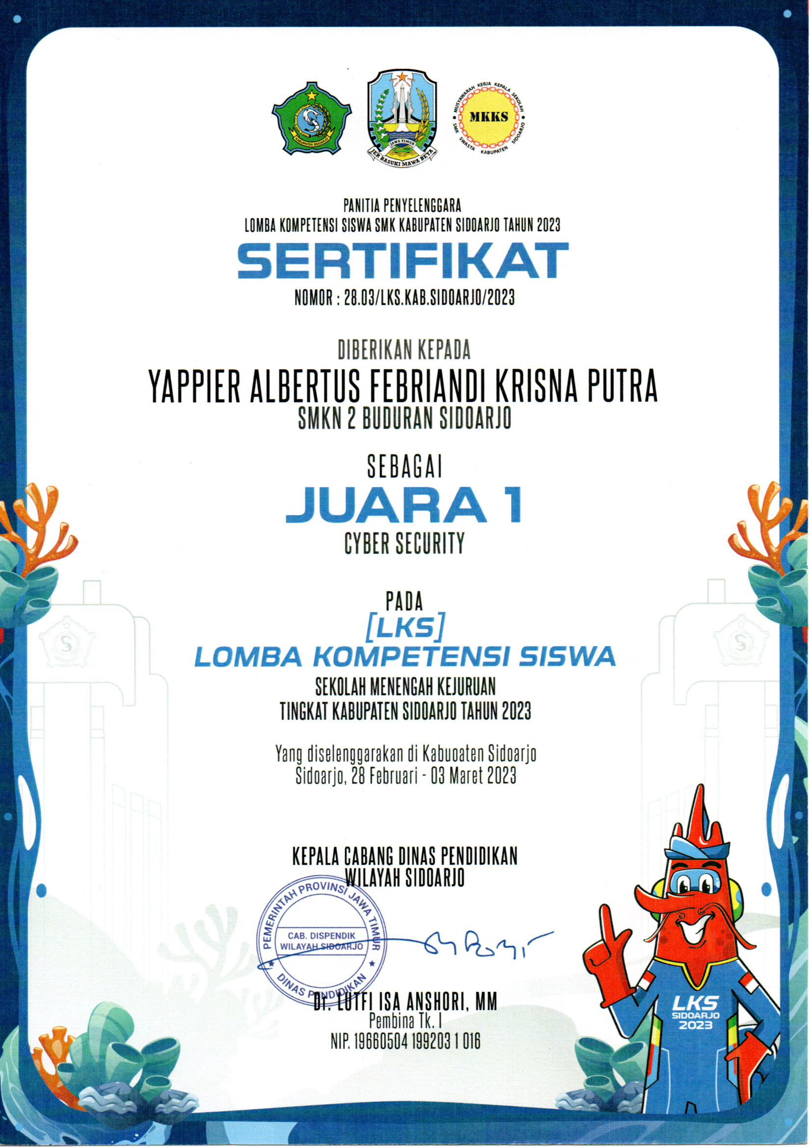 Lomba Kompetensi Siswa Kabupaten Sidoarjo Bidang Lomba Cyber Security