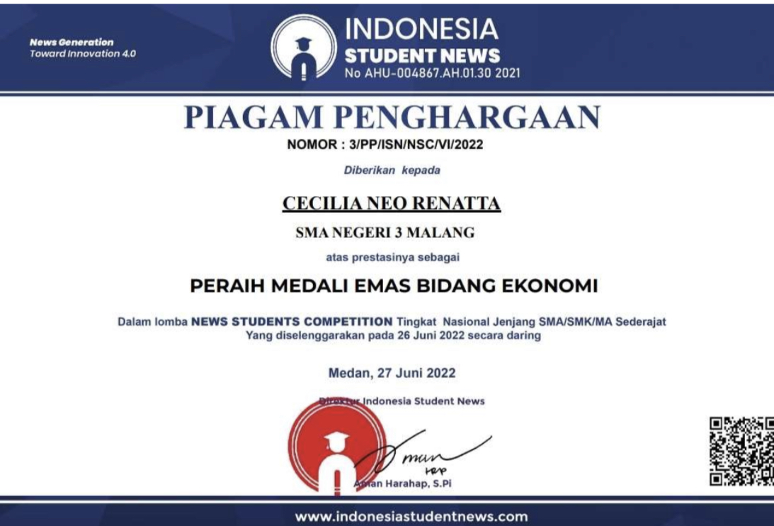 Medali Emas News Student Competition 