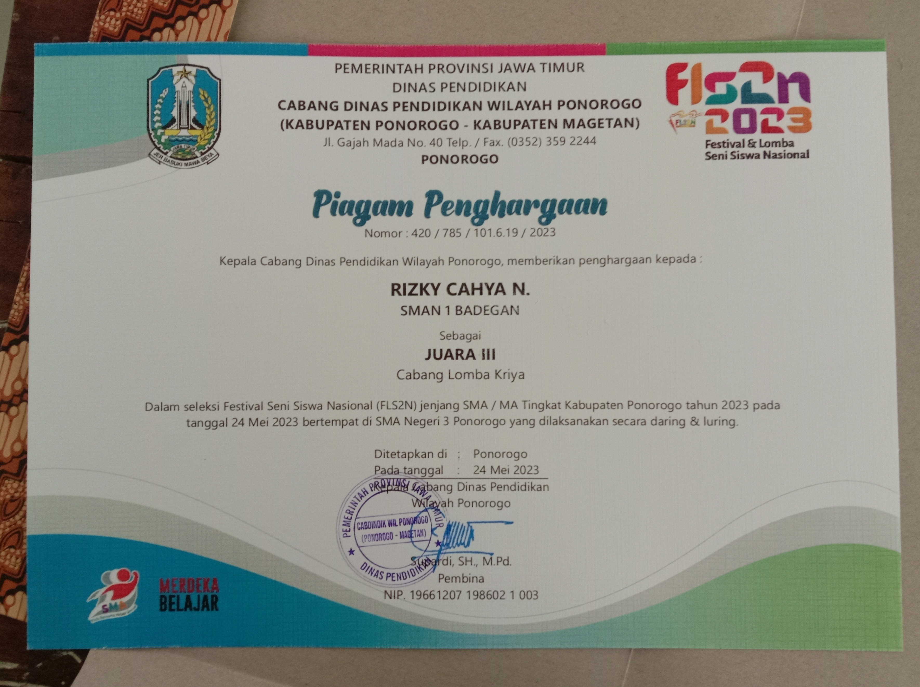 FLS2N BIDANG KRIYA 