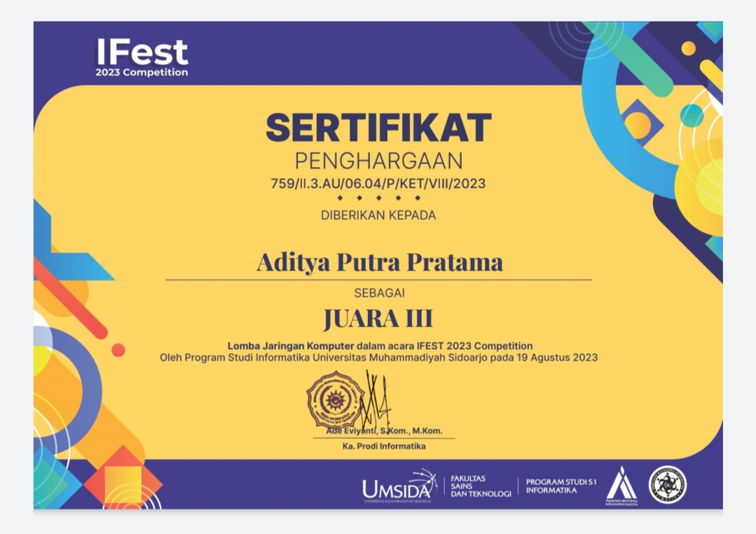 Lomba jaringan komputer dalam IFest COMPETITION 