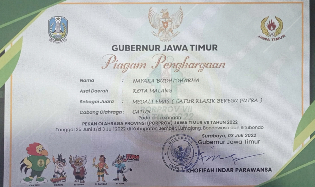 Juara 1 Beregu Klasik Putra PORPROV 2022