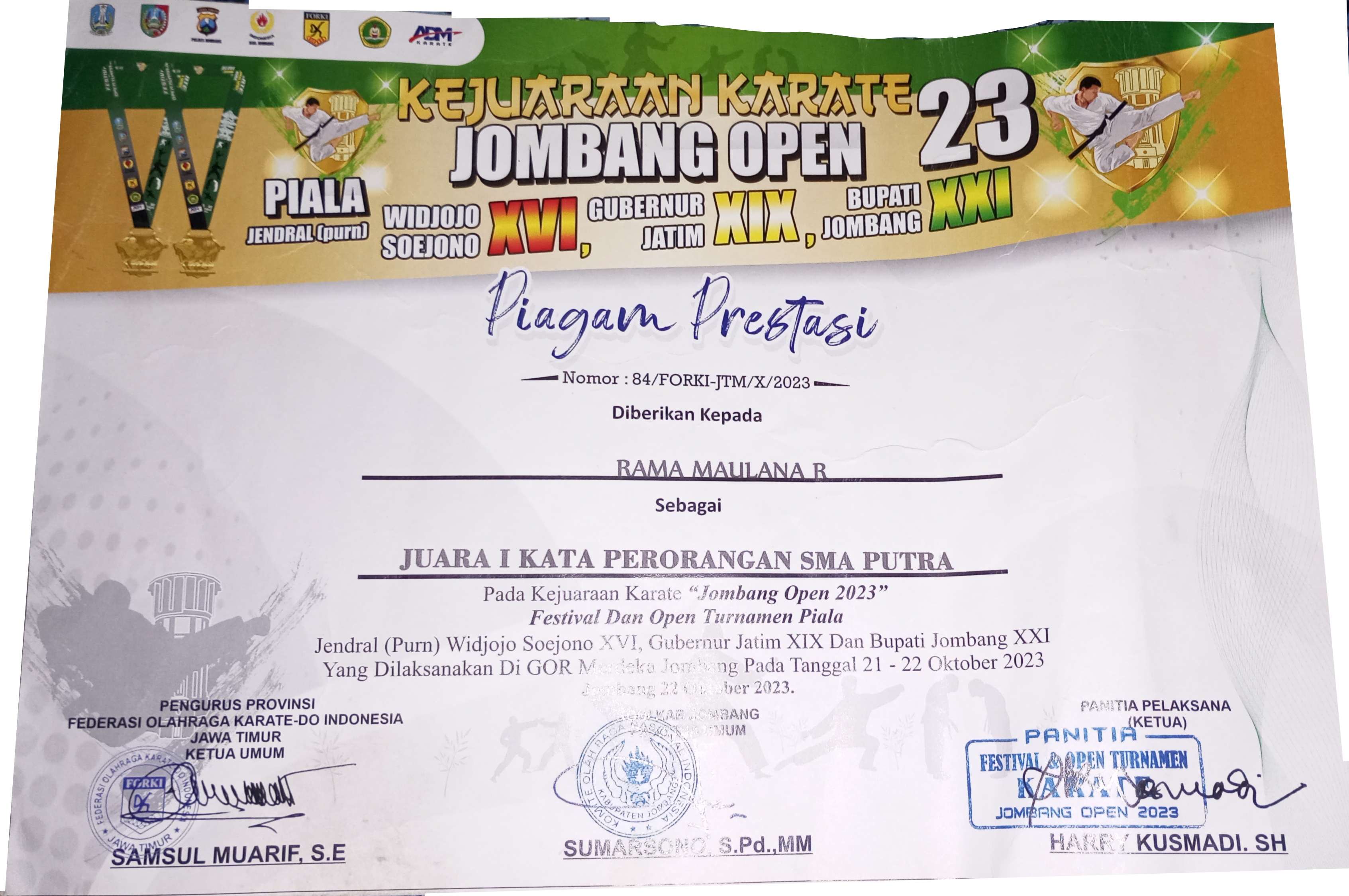 Kejuaraan Karate Jombang Open 2023 Fesival dan Open Turnamen Piala 