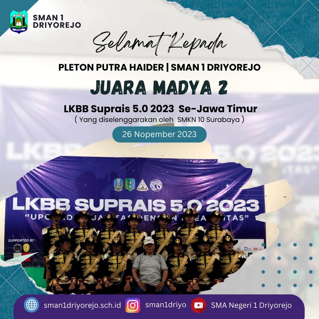 Juara 2 Madya - LKBB Suprais 5.0 Se-Jawa Timur