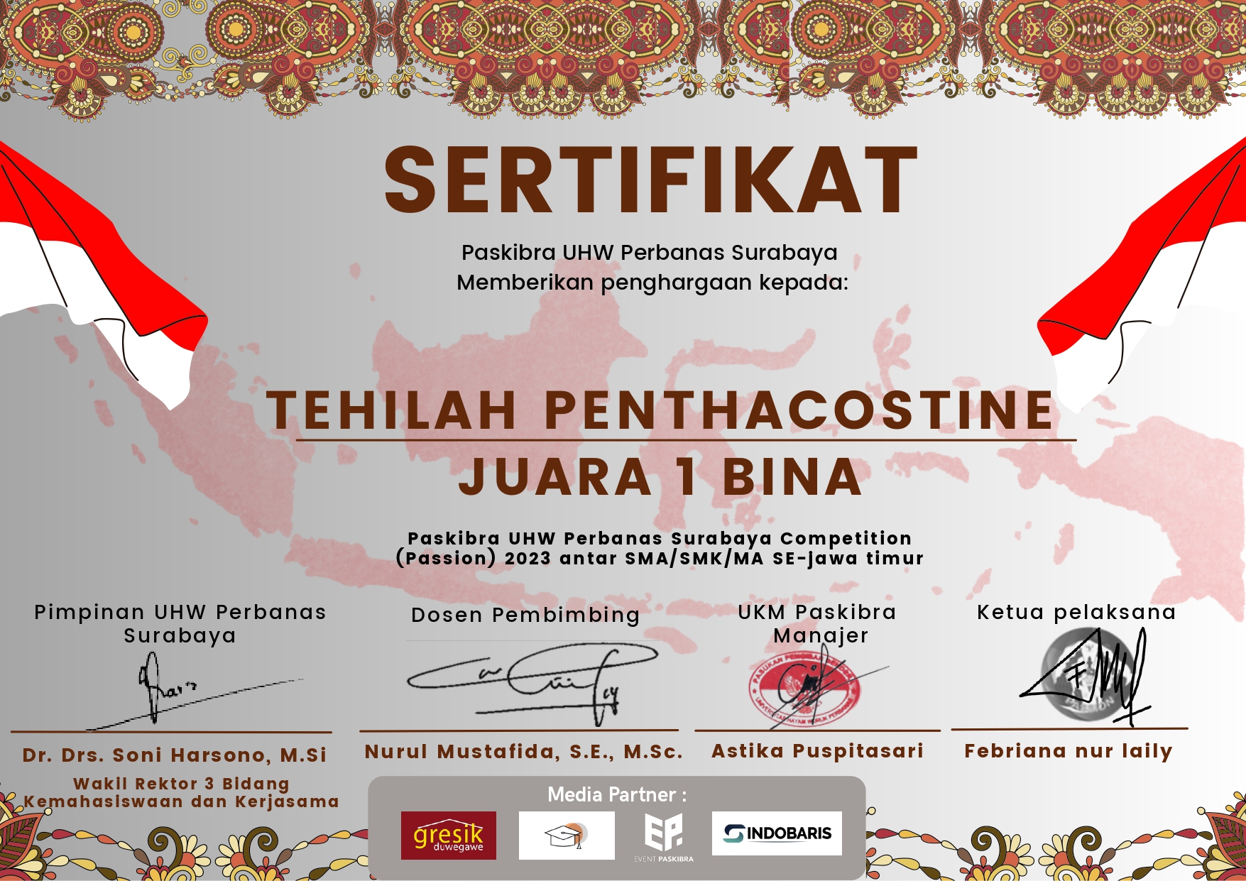 Paskibra UHW Perbanas Surabaya Competition (Passion) 2023 antar SMA/SMK/MA  