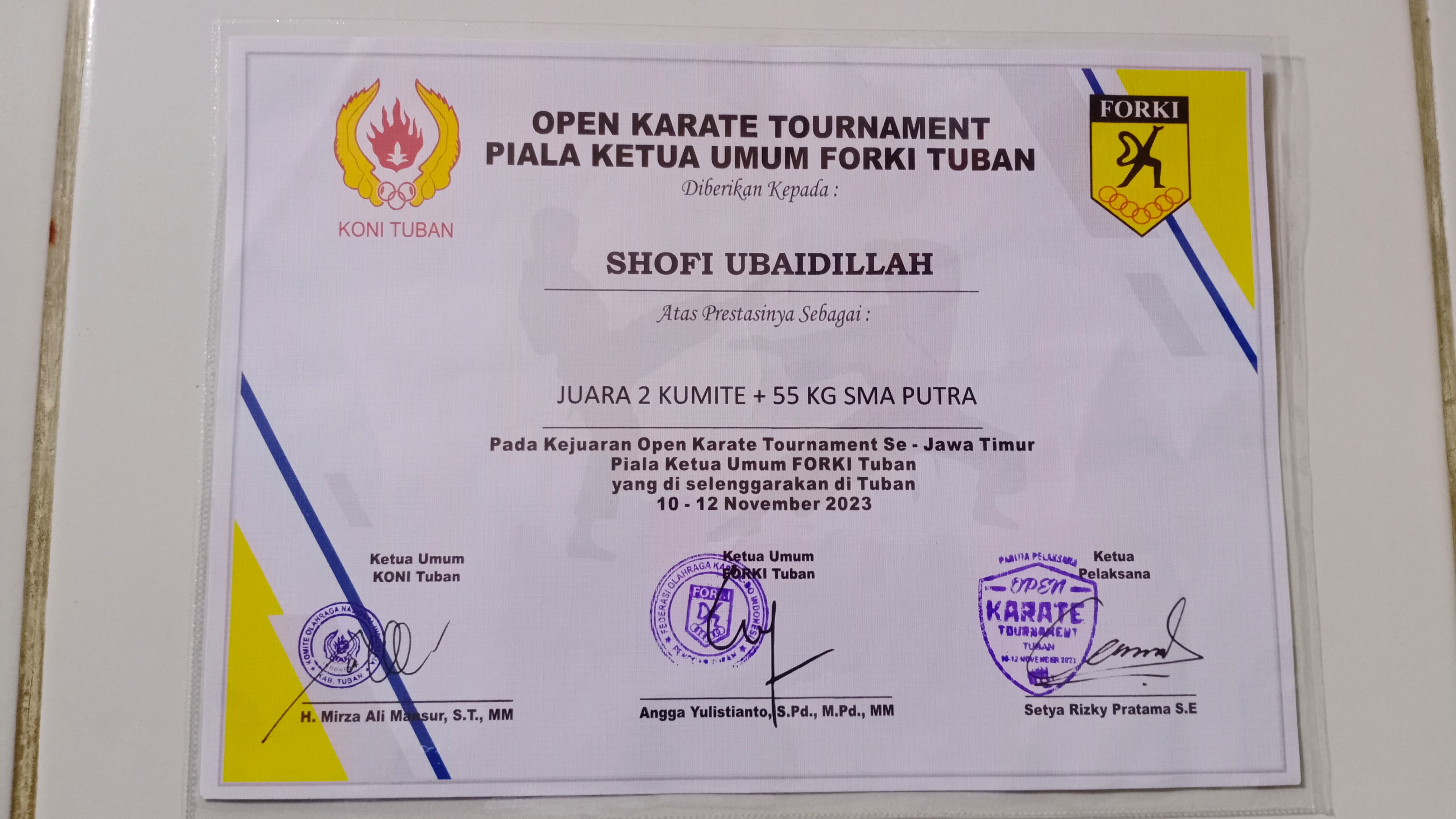 OPEN KARATE TOURNAMENT SE-JAWA TIMUR PIALA KETUA UMUM FORKI TUBAN