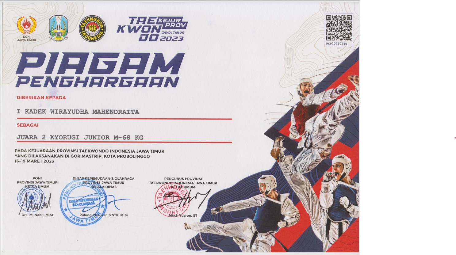 KEJUARAAN PROVINSI TAEKWONDO INDONESIA JAWA TIMUR