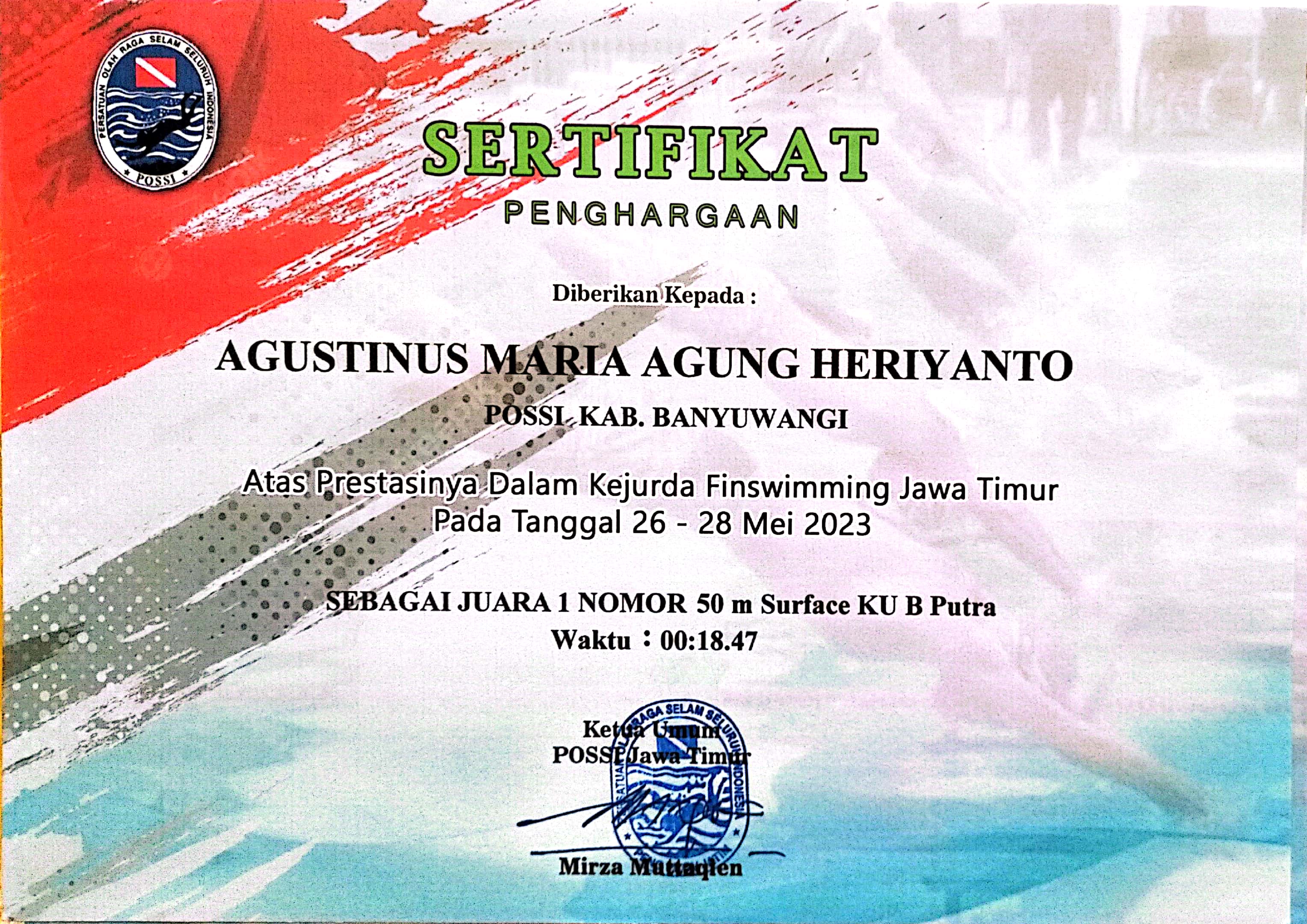 Kejurda Finswimming Jawa Timur