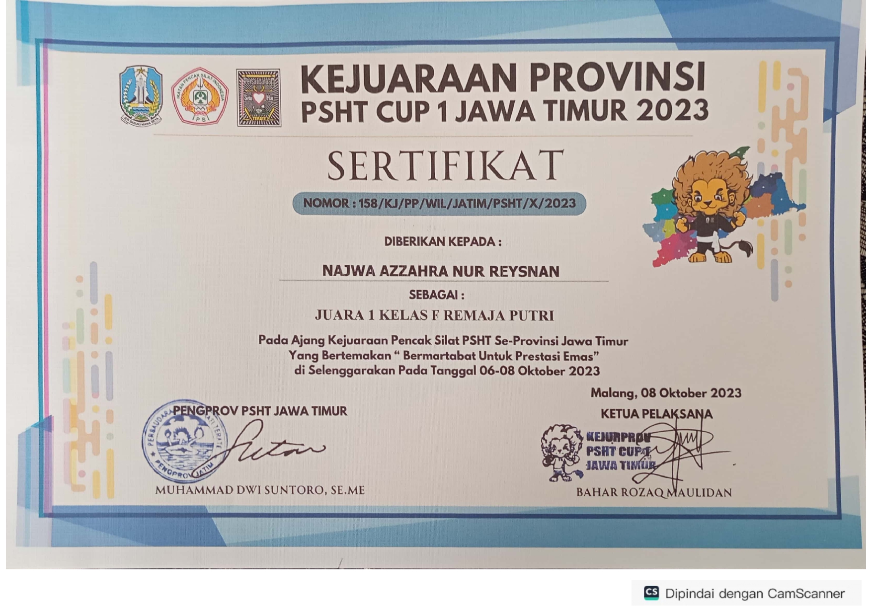 PSHT CUP JATIM KELAS F REMAJA PUTRI