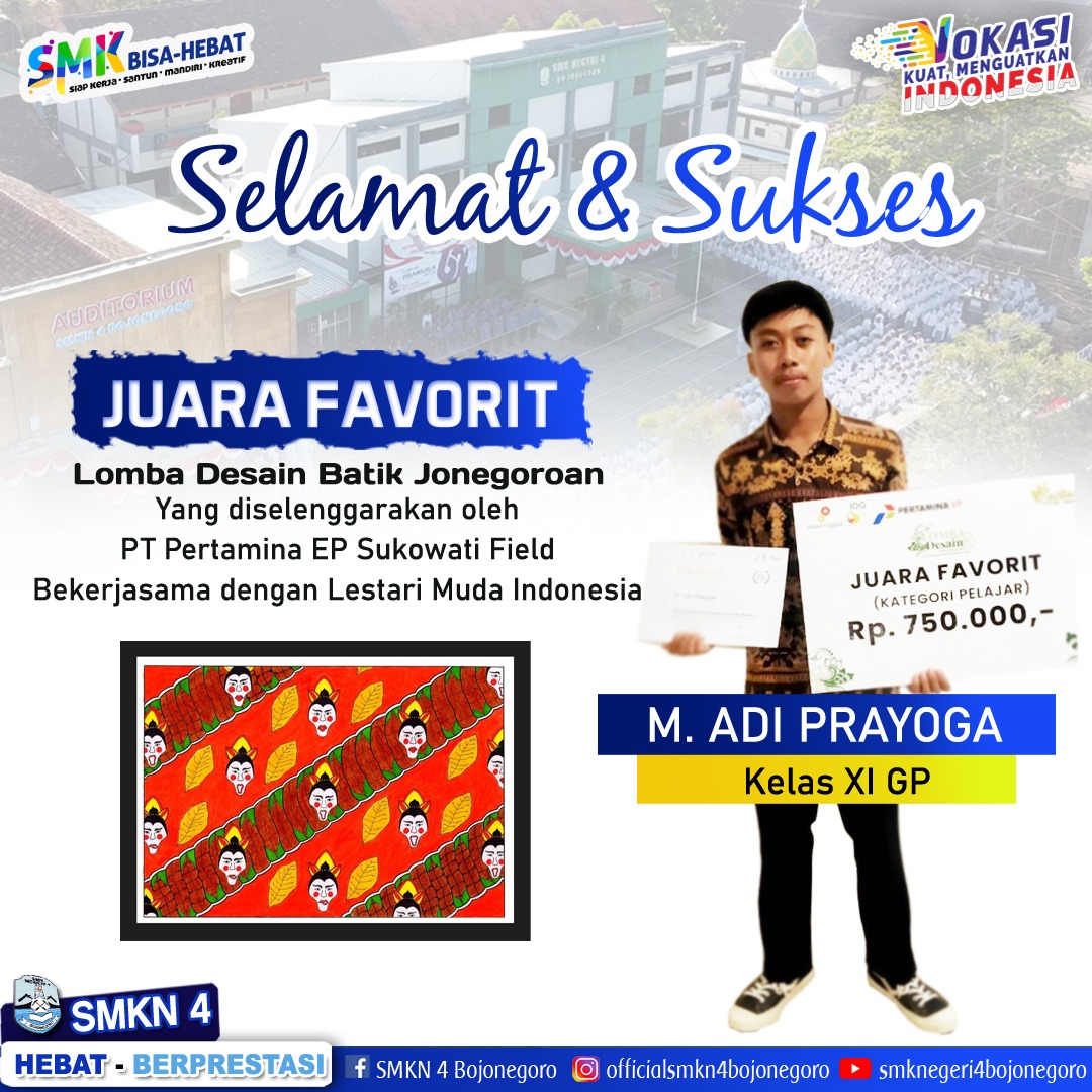 Juara Favorit Lomba Design Batik Jonegoro