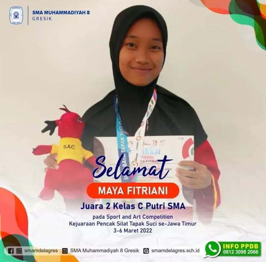 JUARA 2 KELAS C PUTRI SMA PADA SPORT AND ART COMPETITION KEJUARAAN PENCAK SILAT TAPAK SUCI SE JAWA TIMUR