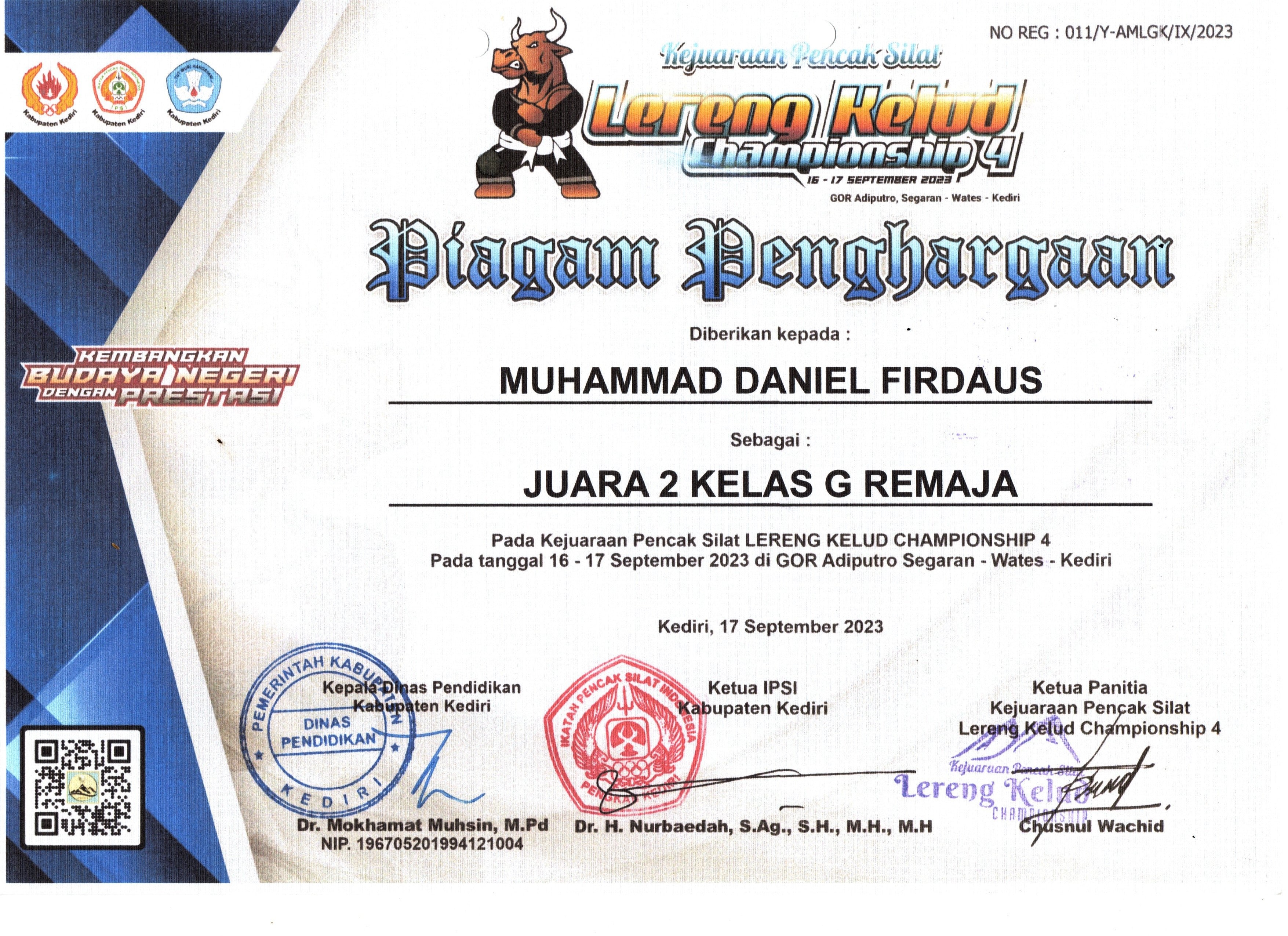 Pencak Silat LERENG KELUD CHAMPIONSHIP 4 Kelas G Remaja