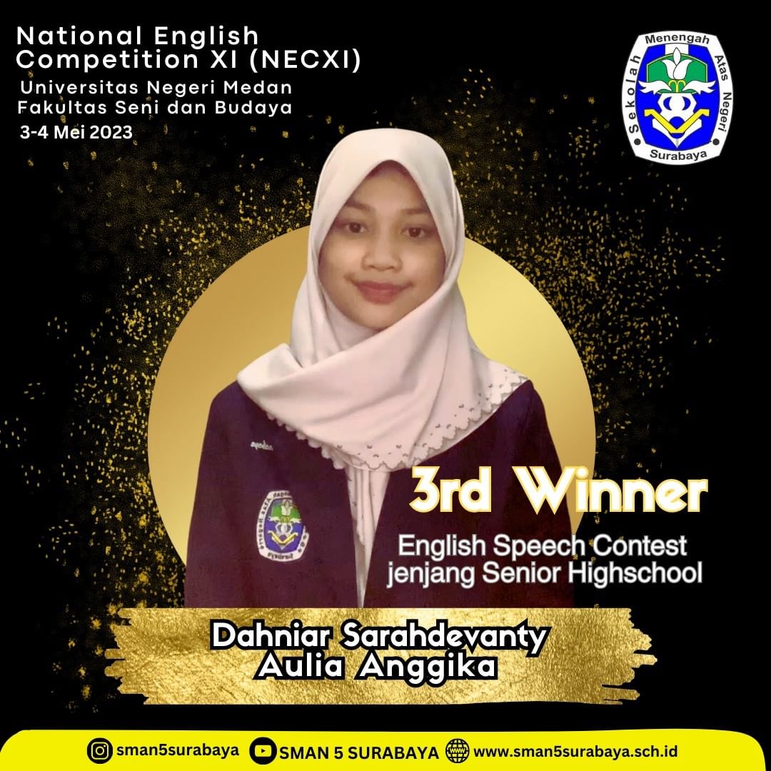 3rd Winner of English Speech Contest jenjang Senior Highschool - National English Competition XI( NEC XI)