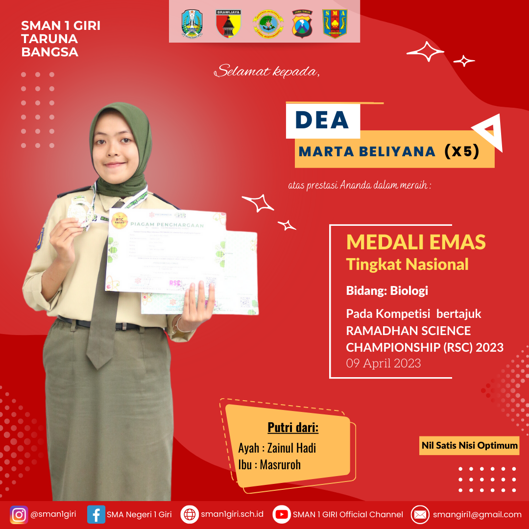 MEDALI EMAS BIDANG BIOLOGI