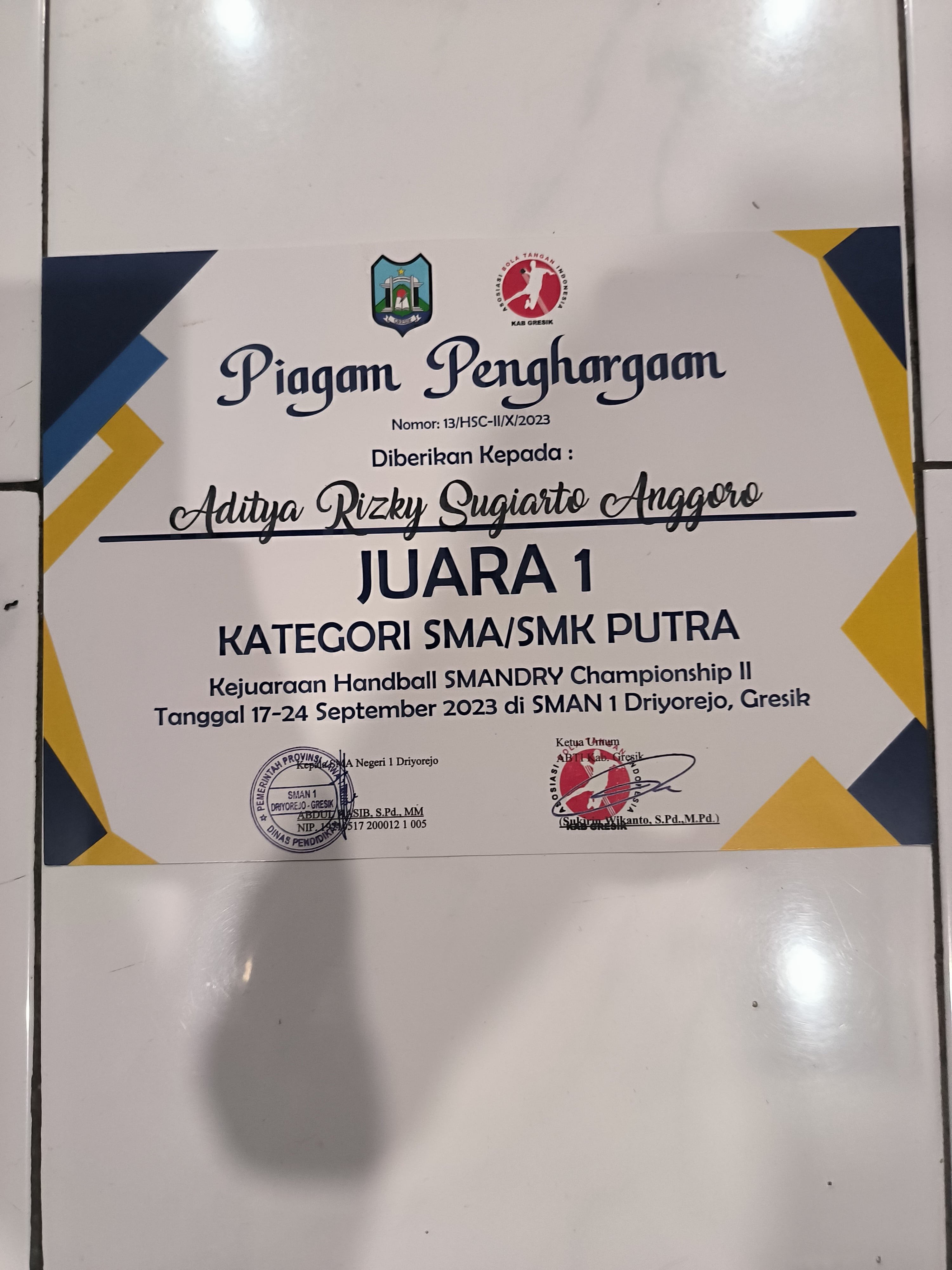 JUARA 1 LOMBA BOLA TANGAN