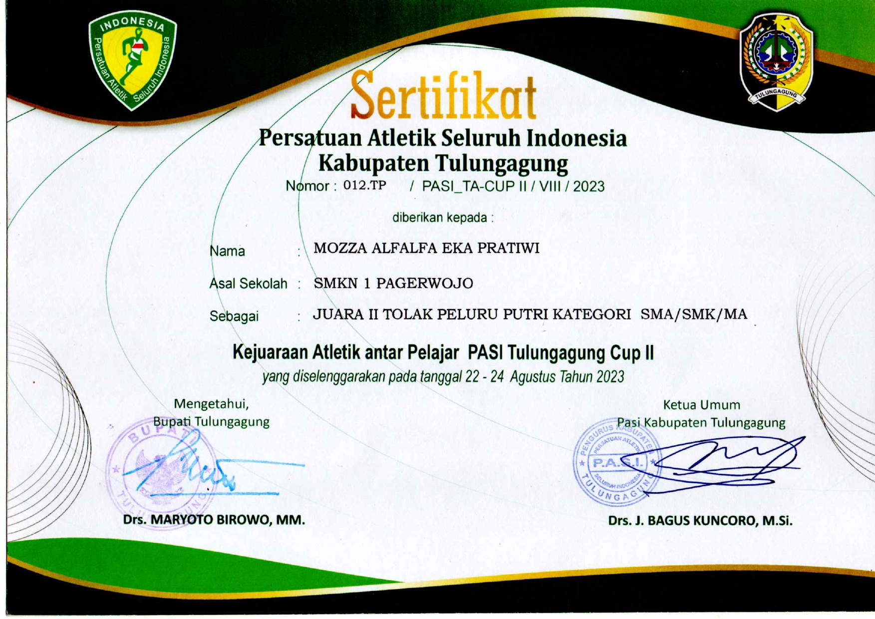 lomba atletik tolak peluru