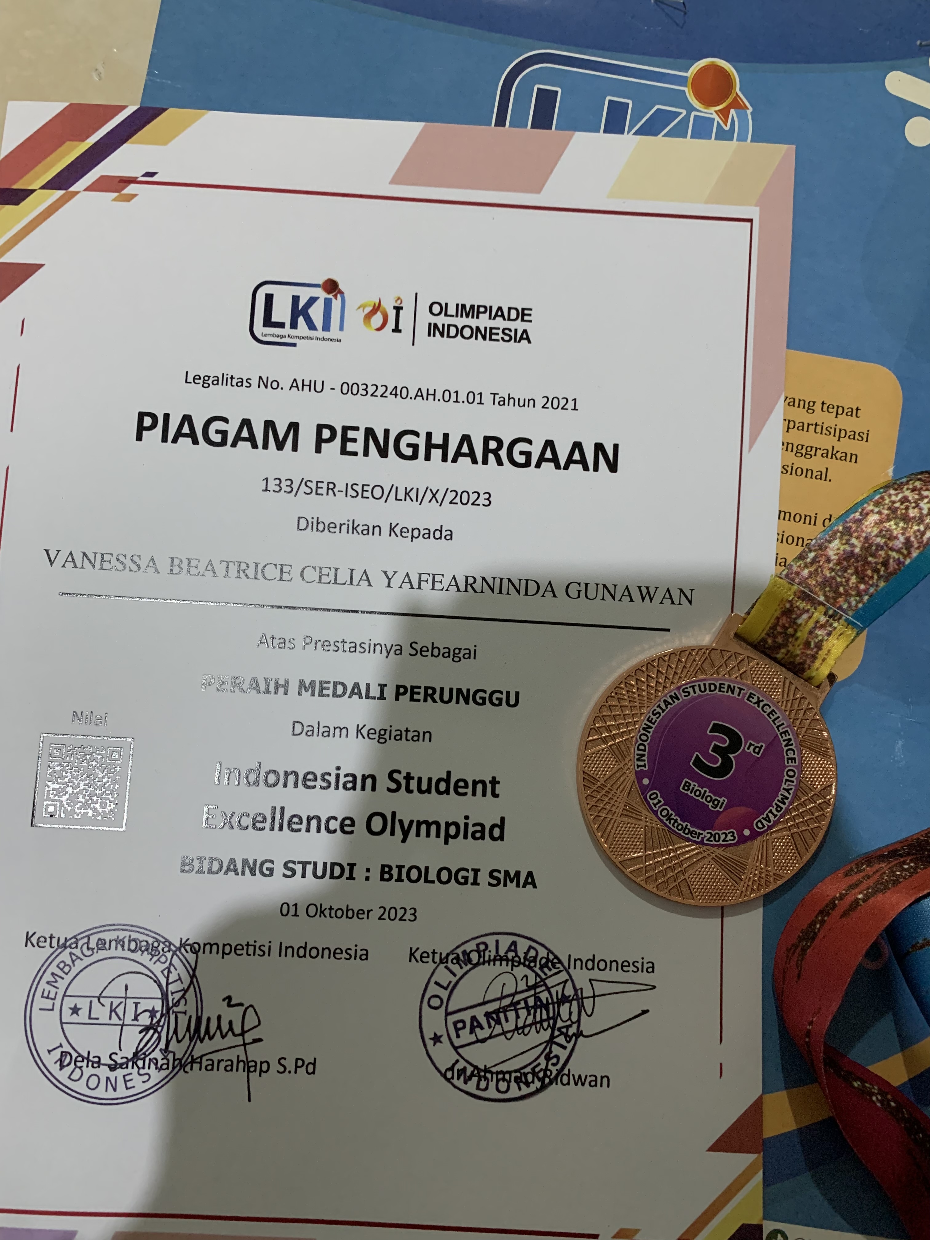 Olimpiade Indonesia student Excellence Olympiad Biologi