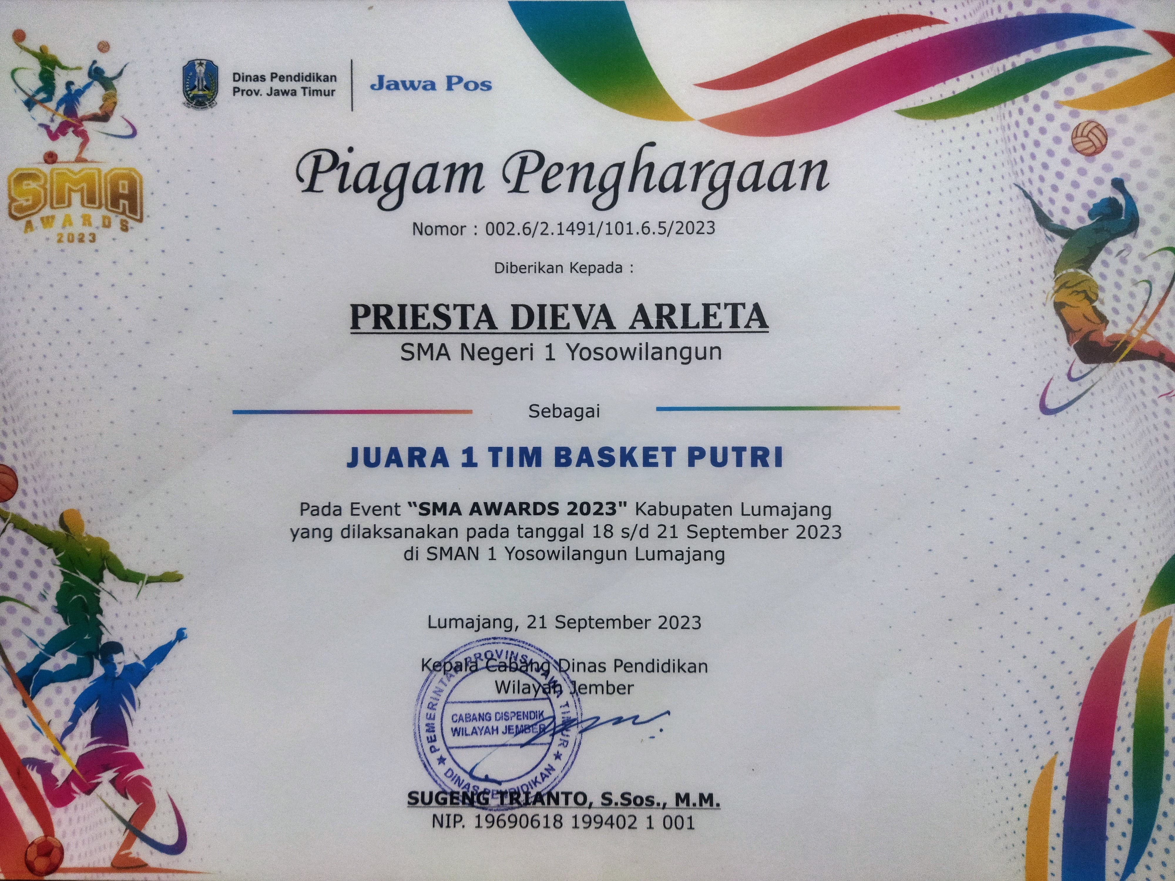 SMA AWARDS 2023 BASKET PUTRI