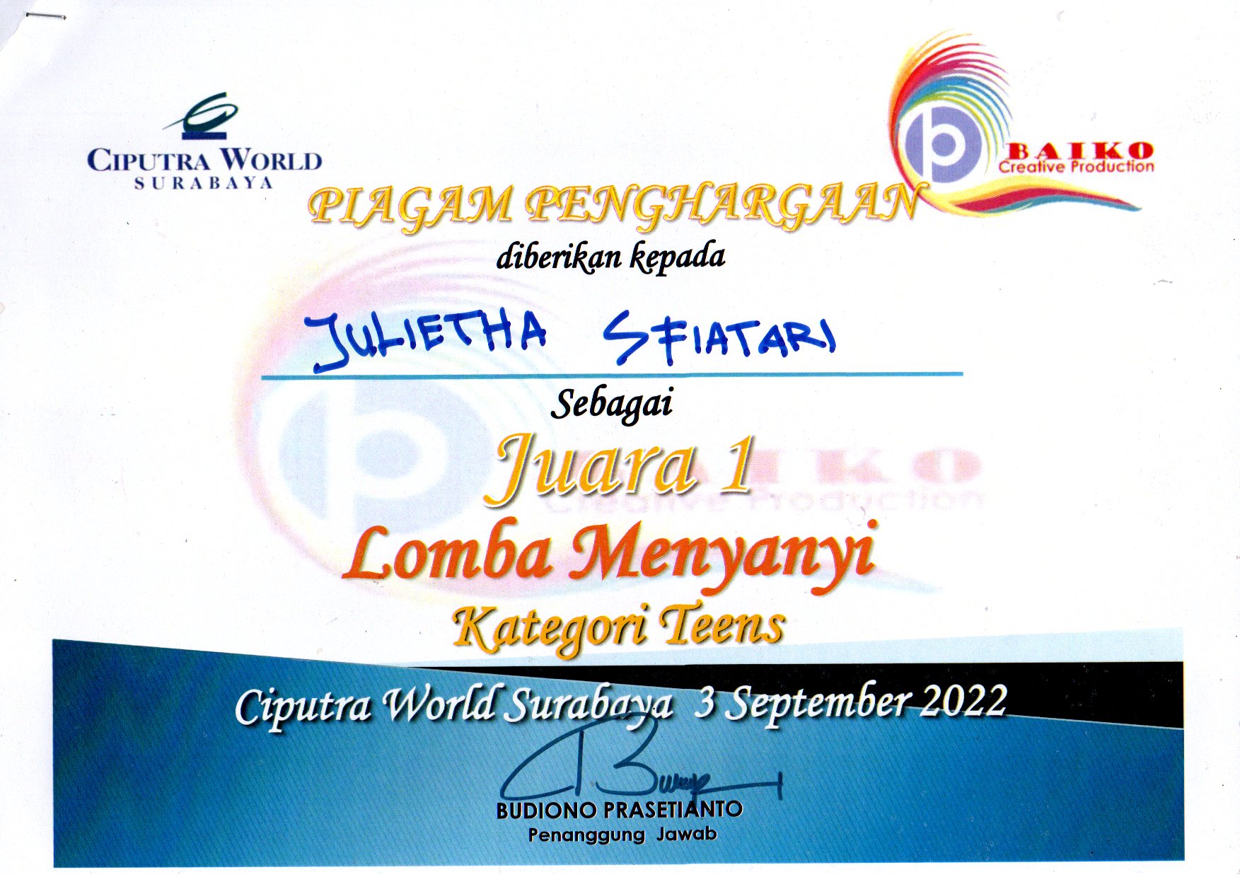 Lomba Menyanyi Kategori Teens