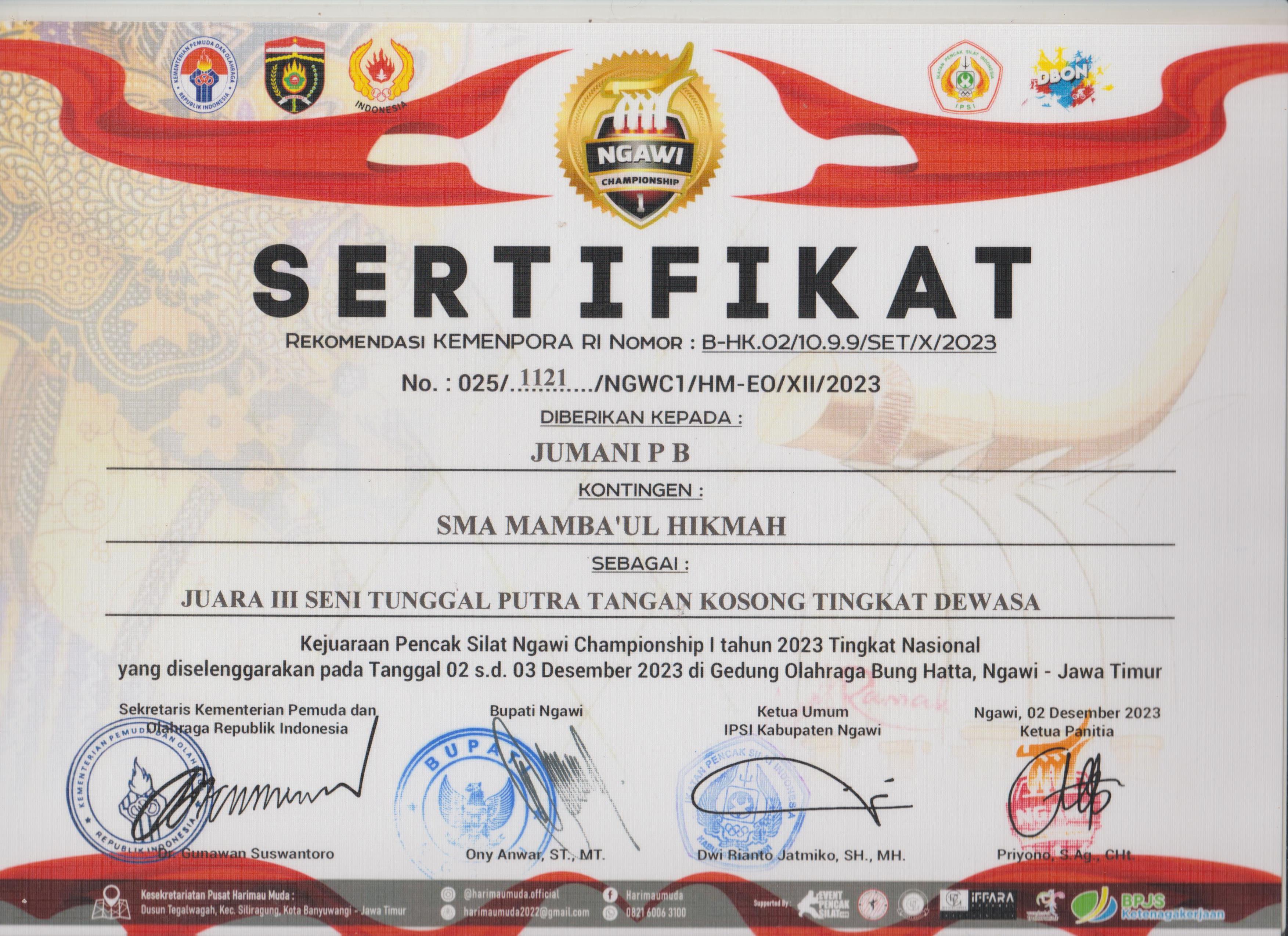 Kejuaraan Pencak Silat Ngawi Championship I