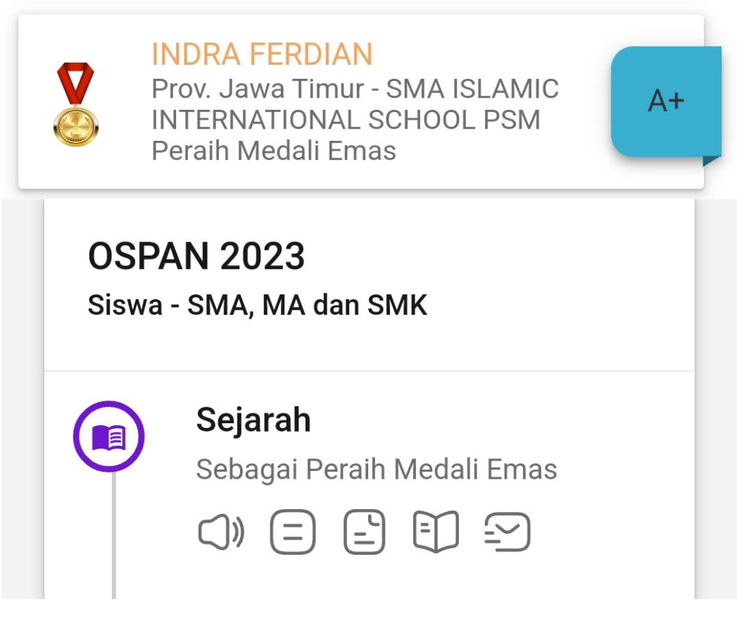 OSPAN Bidang Sejarah (medali emas)