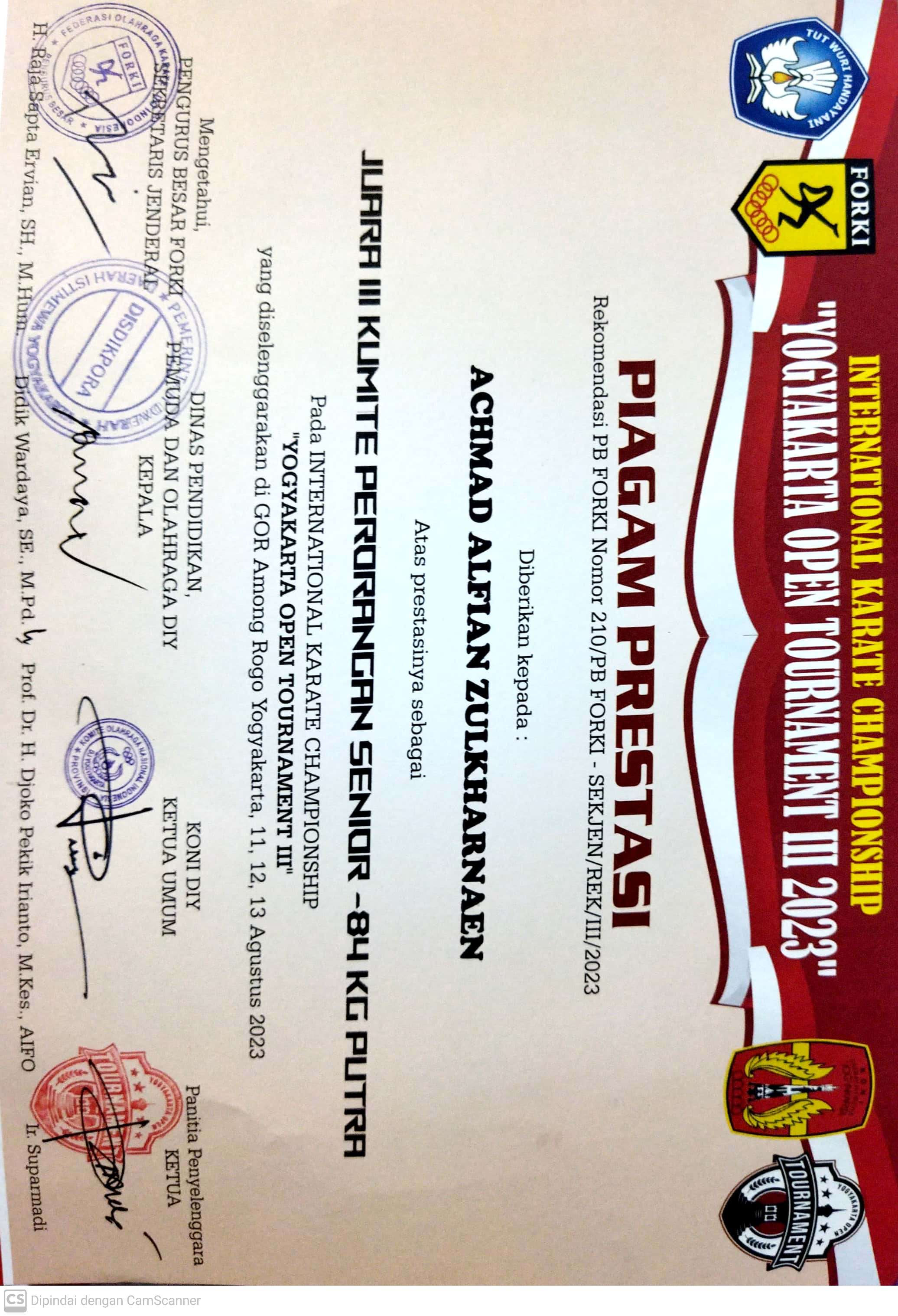 KUMITE PERORANGAN SENIOR -84 KG PUTRA INTERNASIONAL KARATE CHAMPIONSHIP \