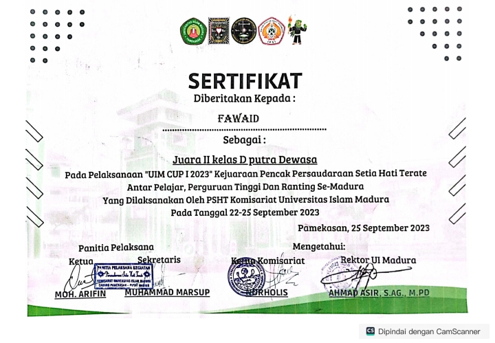 UIM CUP I 2023 KEJUARAAN PENCAK PSHT ANTAR PELAJAR, PERGURUAN TINGGI DAN RANTING SE MADURA 