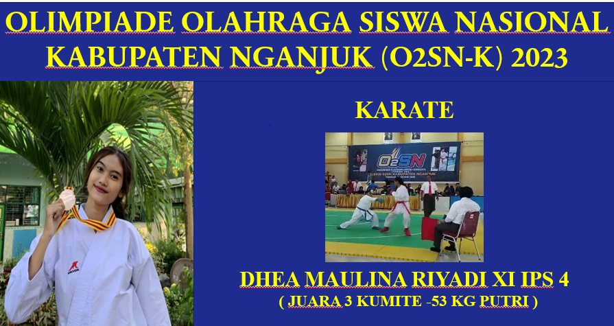 OLIMPIADE OLAHRAGA SISWA NASIONAL JUARA 3 KUMITE -53 KG PUTRI KABUPATEN NGANJUK  2023