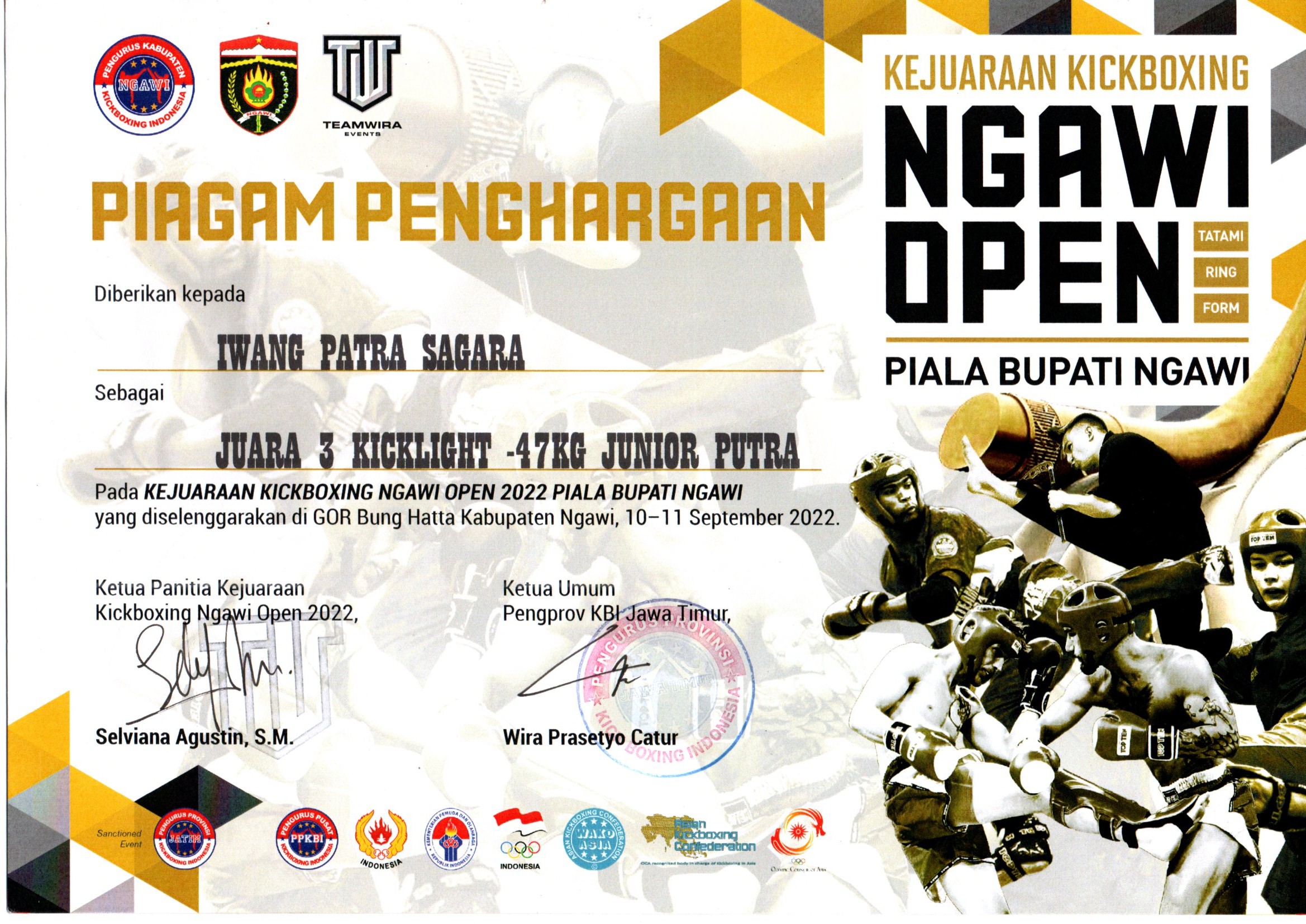 KEJUARAAN KICKBOXING NGAWI OPEN 2022 PIALA BUPATI NGAWI