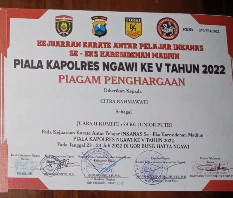 Piala Kapolres Ngawi - Kejuaraan Karate Antar Pelajar Inkanas 