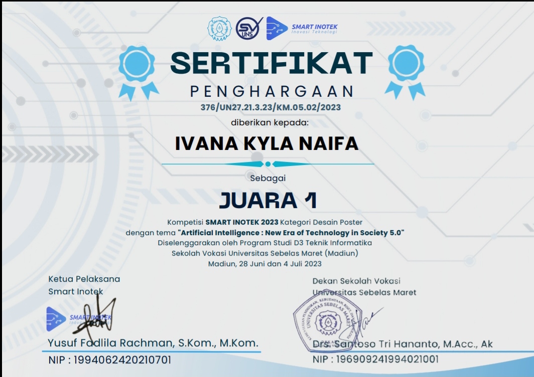 Juara 1 Desain Poster SMART INOTEK UNS 