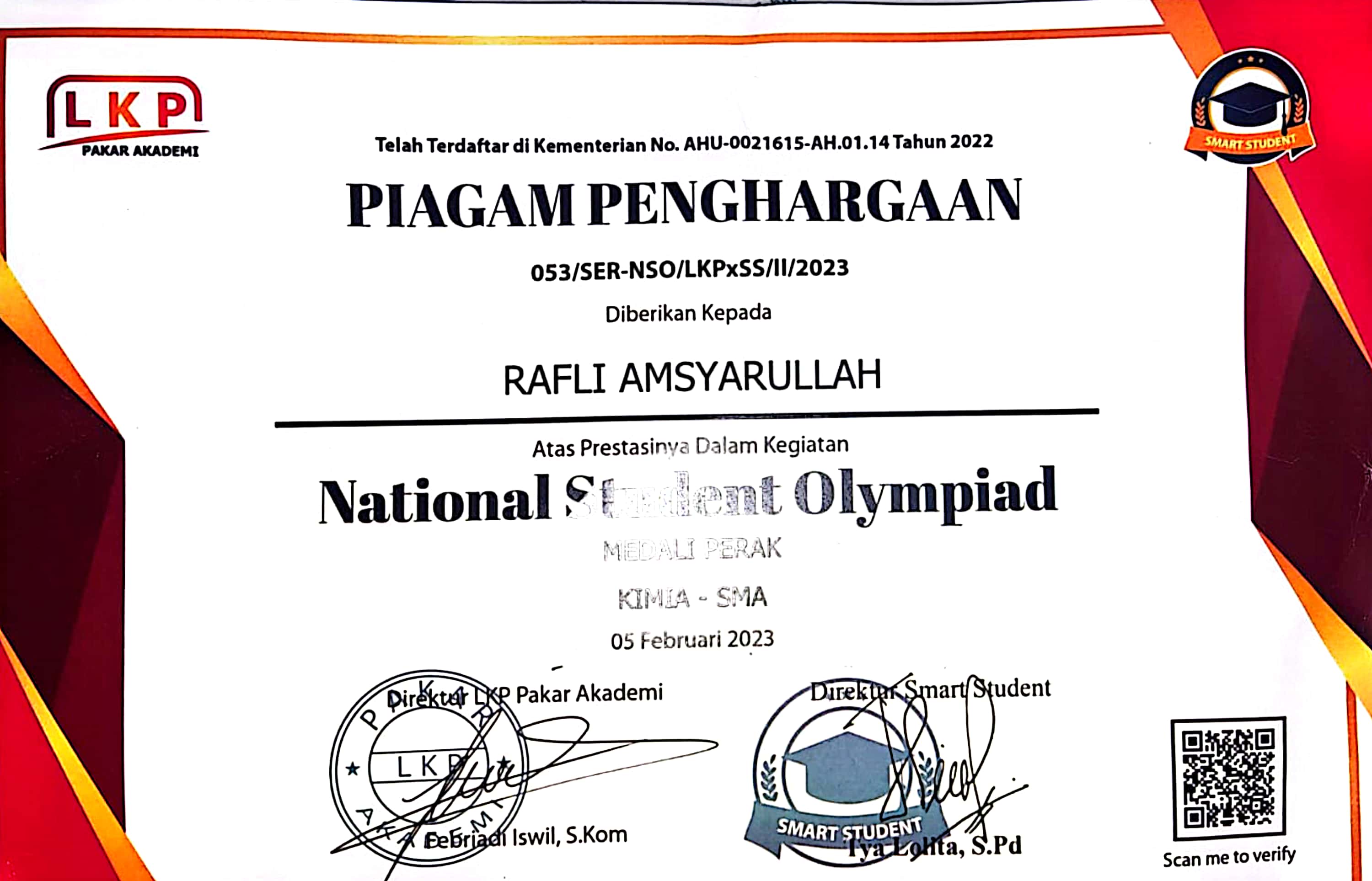 NATIONAL STUDENT OLYMPIAD KIMIA-SMA