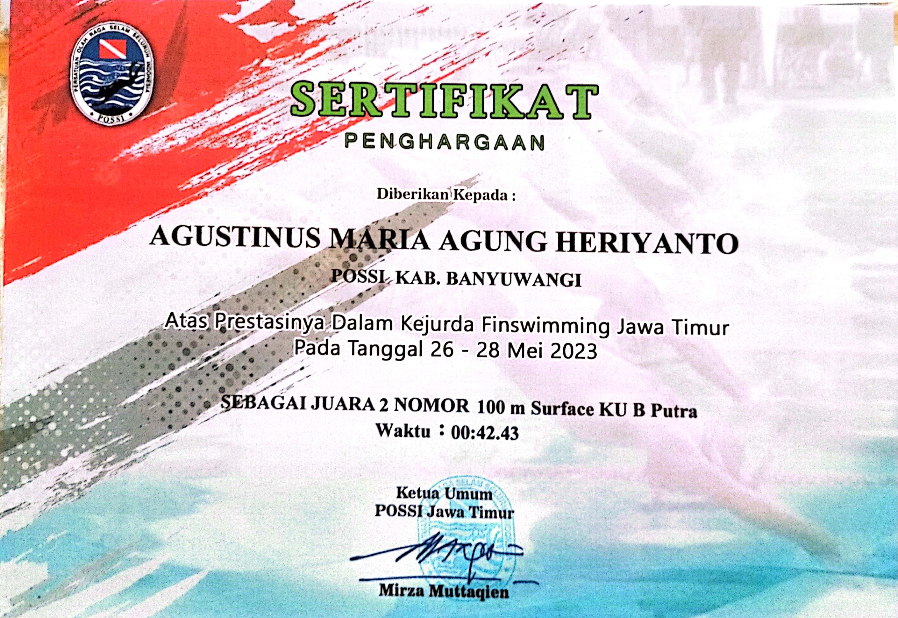 Kejurda Finswimming Jawa Timur